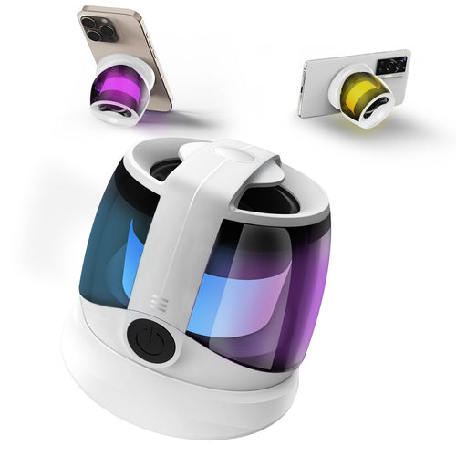 Magnetic Bluetooth Speaker, Phone Stand Bluetooth Speaker Magnet to iPhone, RGB Lights, Mini Wireless Speaker for Party, Outdoor, Travel, Gifts