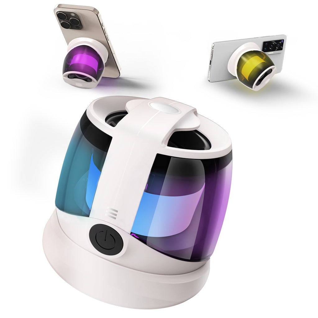 Magnetic Bluetooth Speaker, Phone Stand Bluetooth Speaker Magnet to iPhone, RGB Lights, Mini Wireless Speaker for Party, Outdoor, Travel, Gifts