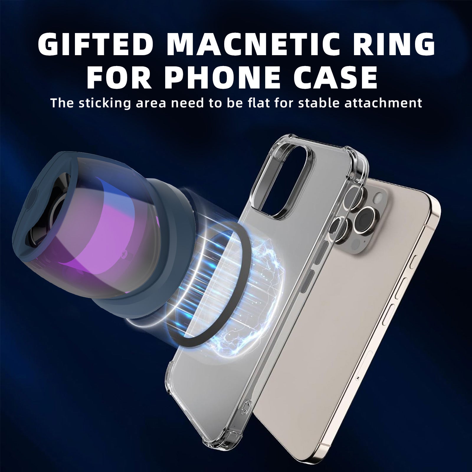 Magnetic Bluetooth Speaker, Phone Stand Bluetooth Speaker Magnet to iPhone, RGB Lights, Mini Wireless Speaker for Party, Outdoor, Travel, Gifts, Blue