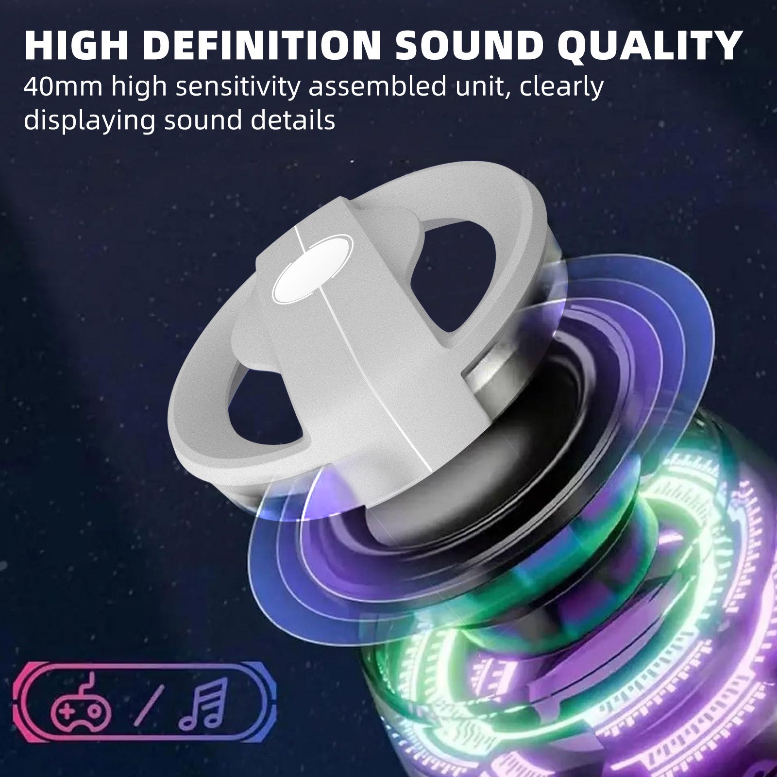 Magnetic Bluetooth Speaker, Phone Stand Bluetooth Speaker Magnet to iPhone, RGB Lights, Mini Wireless Speaker for Party, Outdoor, Travel, Gifts, White