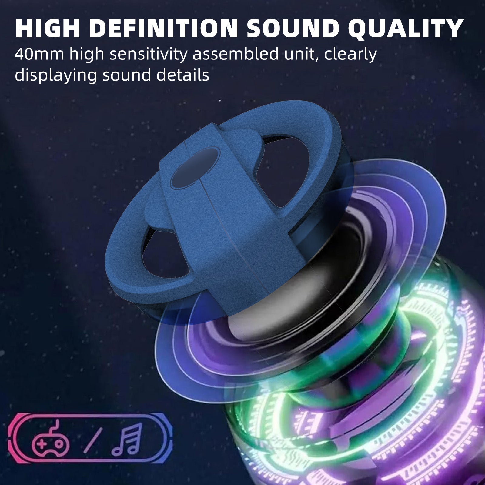 Magnetic Bluetooth Speaker, Phone Stand Bluetooth Speaker Magnet to iPhone, RGB Lights, Mini Wireless Speaker for Party, Outdoor, Travel, Gifts, Blue