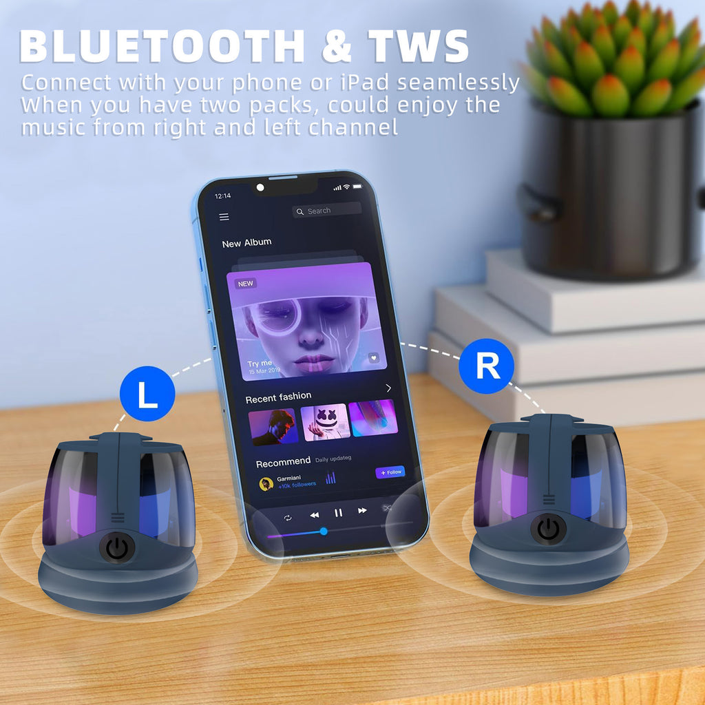 Magnetic Bluetooth Speaker, Phone Stand Bluetooth Speaker Magnet to iPhone, RGB Lights, Mini Wireless Speaker for Party, Outdoor, Travel, Gifts, Blue