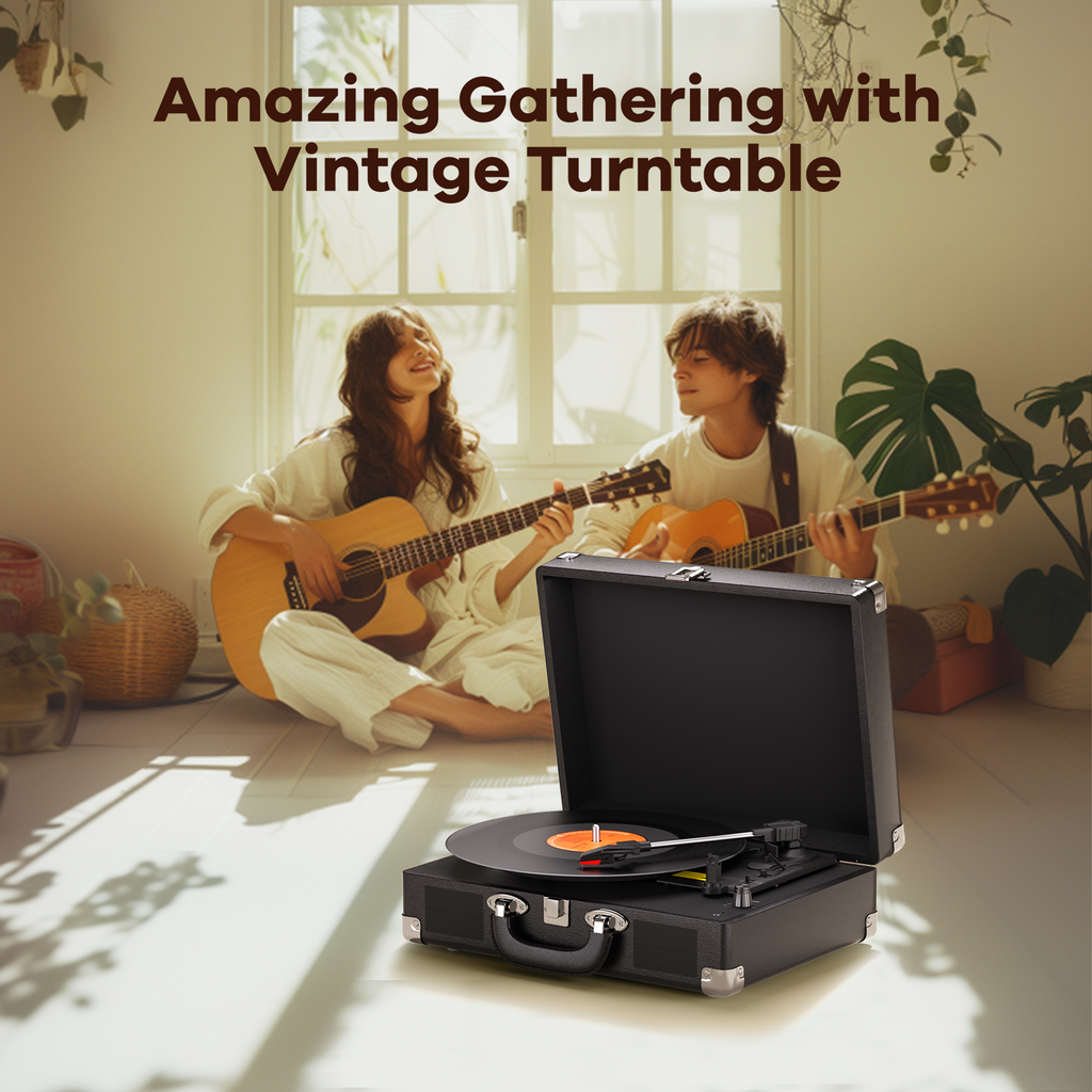 MAIO Bluetooth Vinyl Record Player, 3-Speed Turntable with Speakers